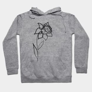 Daffodil Flower Minimal art | One Line Drawing | One Line Art Hoodie